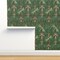 Art Nouveau Deco Emerald Green Nature Floral Lillies 1920S Custom Removable Wallpaper by Spoonflower Peel & Stick Wallpaper 2FT Wide